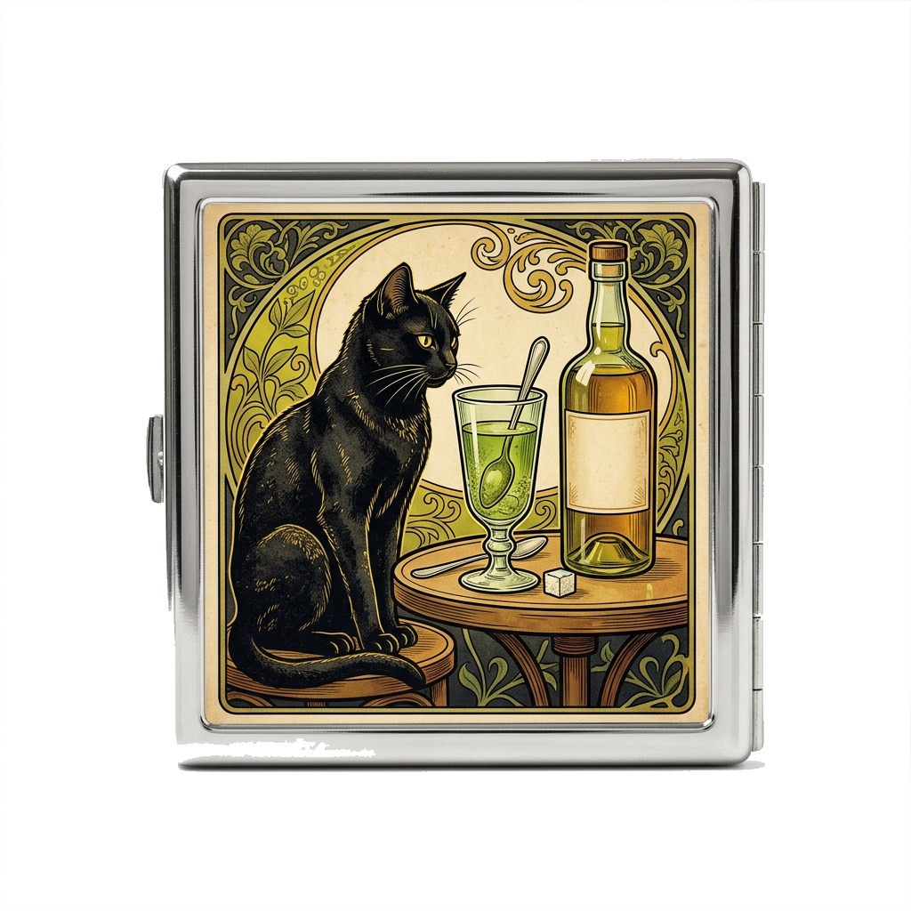 Absinthe Cat Tin Cardholder Wallet