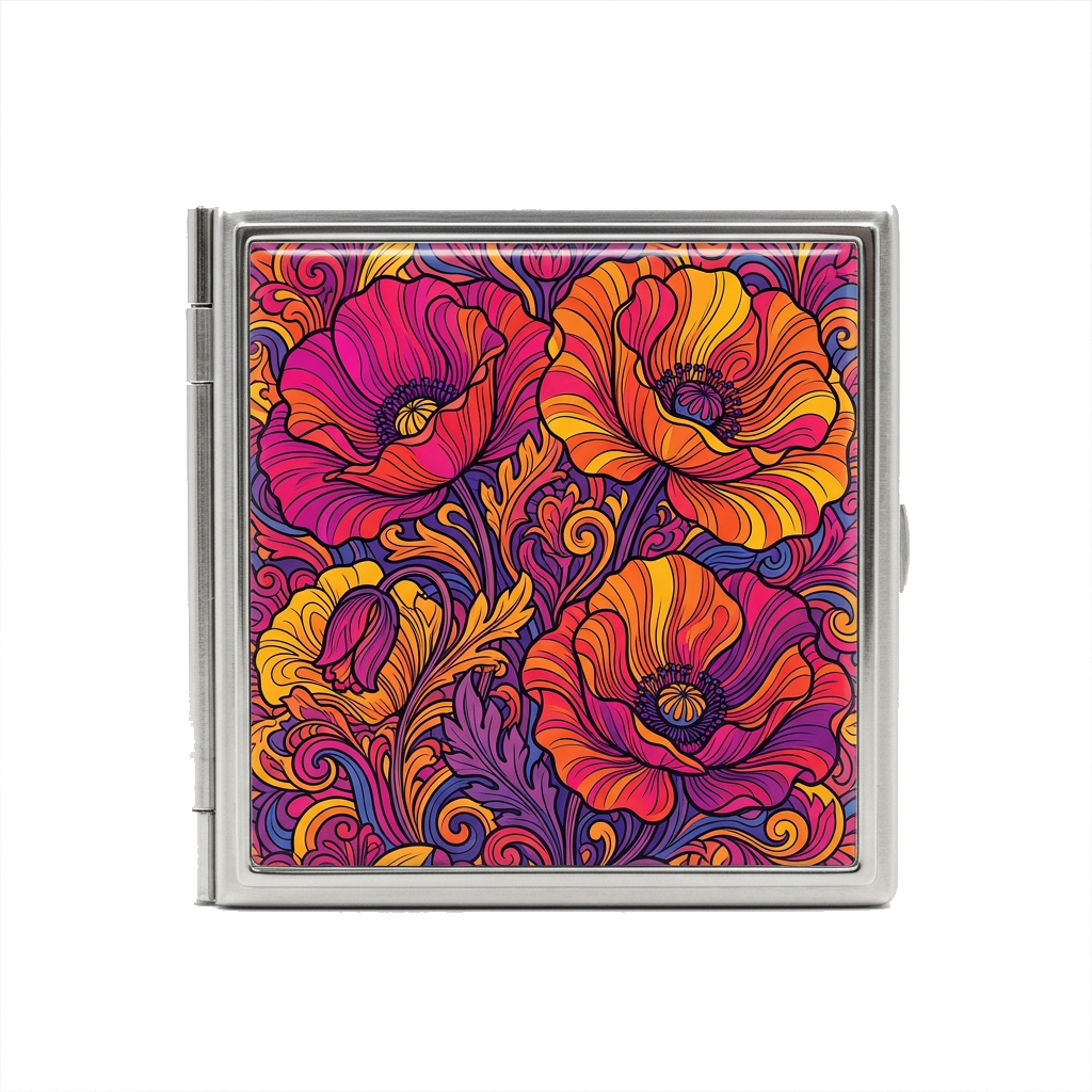 Acid Poppy Tin Cardholder Wallet
