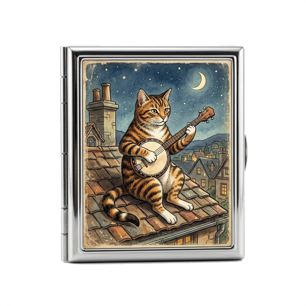 Banjo Cat Tin Cardholder Wallet