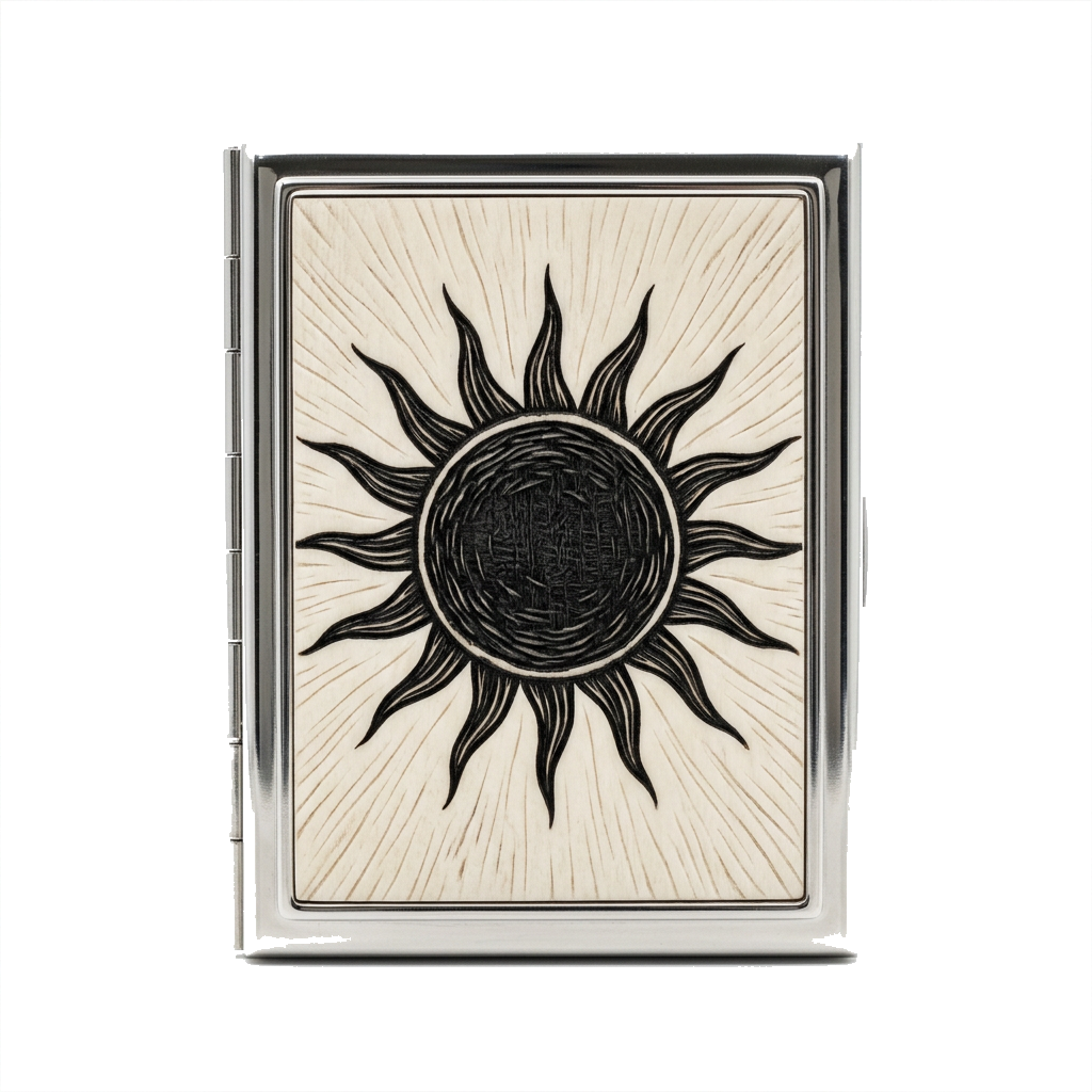 Black Sun Tin Cardholder Wallet