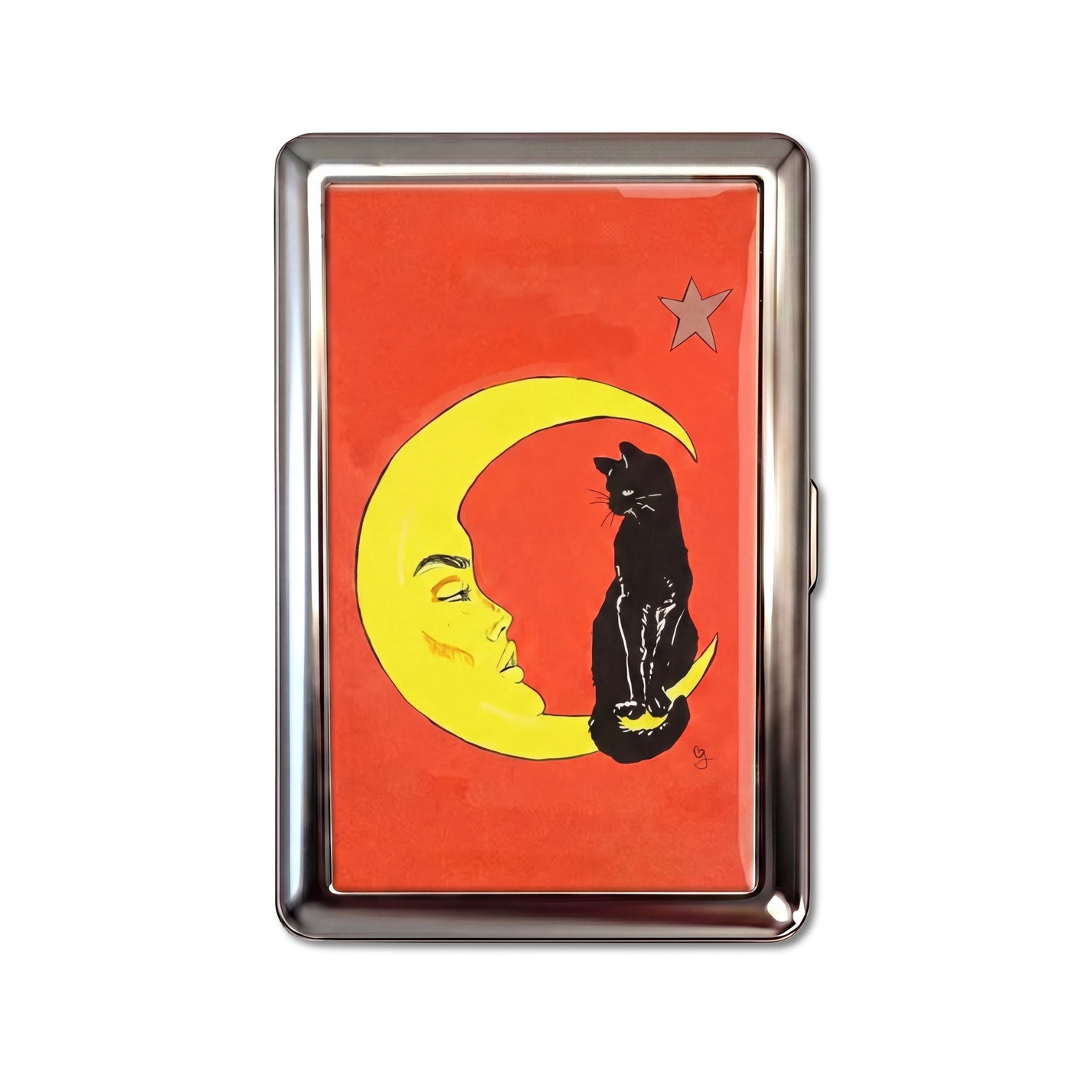 Cat &amp; Crescent Tin Cardholder Wallet