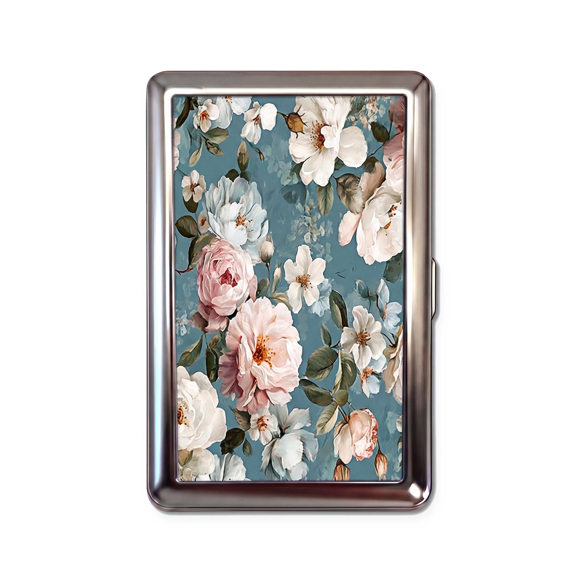 Porcelain Bloom Tin Cardholder Wallet